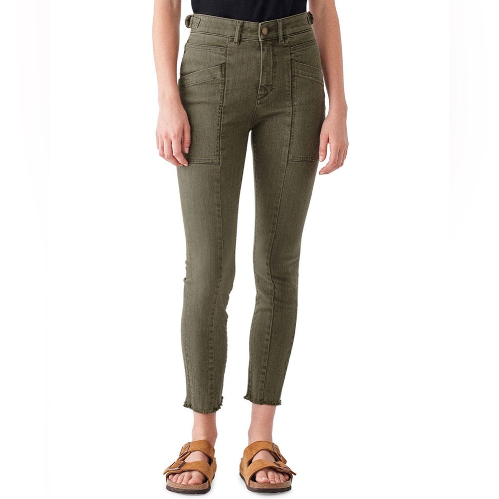 DL1961 Farrow Cropped High-Rise Skinny Jeans in‎ Kale Green Women’s Sz 27 NEW